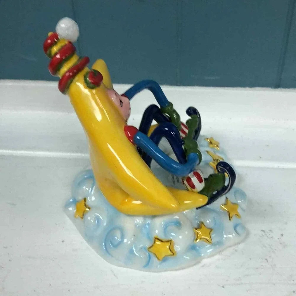 Vtg 2003 Vanmark Christmas Star On Ice Skates Figurine‎ Candle Holder Holiday